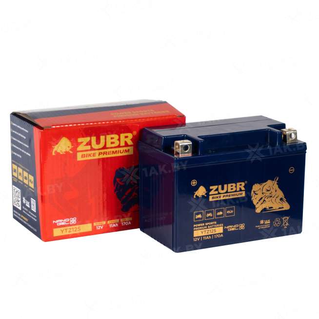 Аккумулятор для мотоцикла ZUBR (11 Ah) 170 A, 12 V Прямая, L+ YTZ12S YTZ12S (ZubrPrem) 1
