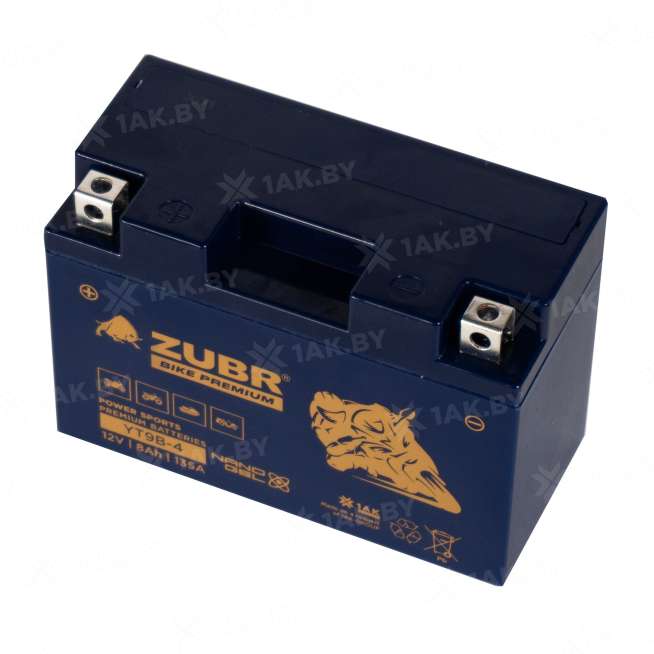 Аккумулятор для мотоцикла ZUBR (8 Ah) 135 A, 12 V Прямая, L+ YT9B-4 YT9B-4 (ZubrPrem) 3