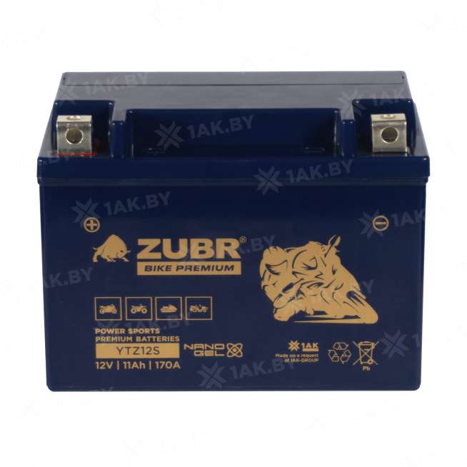 Аккумулятор для мотоцикла ZUBR (11 Ah) 170 A, 12 V Прямая, L+ YTZ12S YTZ12S (ZubrPrem) 2