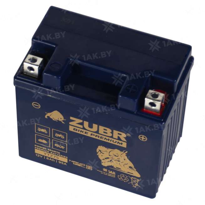 Аккумулятор для мотоцикла ZUBR (6 Ah) 95 A, 12 V Обратная, R+ YTZ7S YTZ7S (ZubrPrem) 3