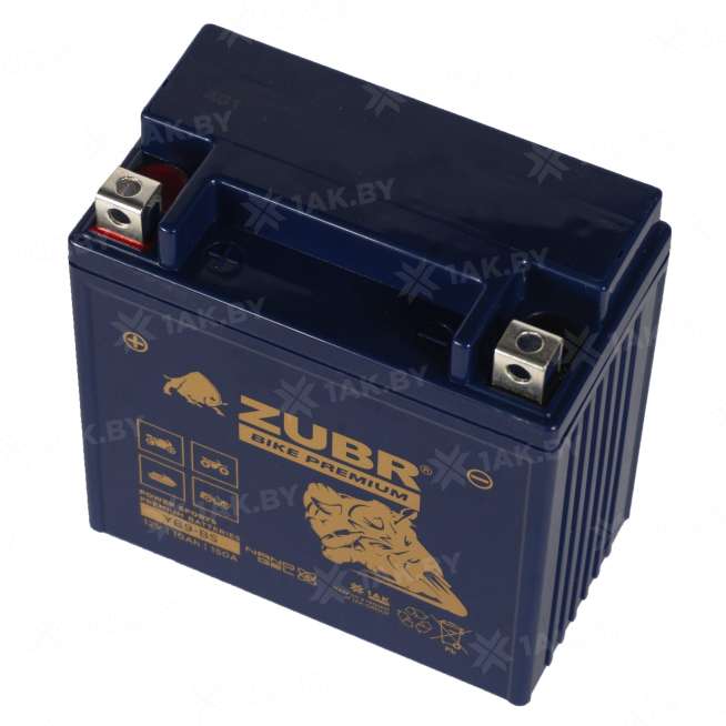 Аккумулятор для мотоцикла ZUBR (10 Ah) 150 A, 12 V Прямая, L+ YB9-BS YB9-BS (ZubrPrem) 3