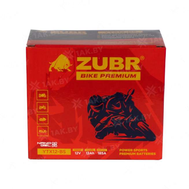 Аккумулятор для мотоцикла ZUBR (12 Ah) 185 A, 12 V Прямая, L+ YTX12-BS YTX12-BS (ZubrPrem) 5