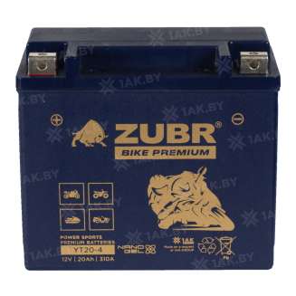 Аккумулятор для мотоцикла ZUBR (20 Ah) 310 A, 12 V Прямая, L+ YT20-4 YT20-4 (ZubrPrem) 2