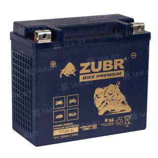 Аккумулятор для мотоцикла ZUBR (20 Ah) 310 A, 12 V Прямая, L+ YT20-4 YT20-4 (ZubrPrem) Аккумулятор для мотоцикла ZUBR (20 Ah) 310 A, 12 V Прямая, L+ YT20-4 YT20-4 (ZubrPrem)