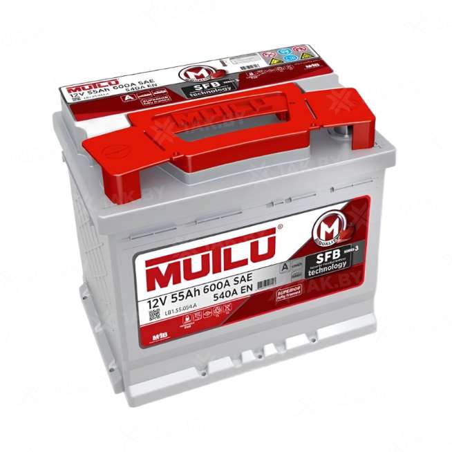 Аккумулятор MUTLU (55 Ah) 540 A, 12 V Обратная, R+ LB1 LB1.55.054.A 0