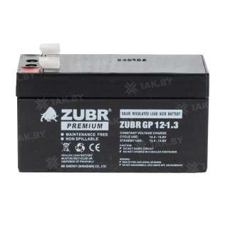 Аккумулятор ZUBR для ИБП, детского электромобиля, эхолота (1.3 Ah,12 V) AGM 97x43x53/58 0.56 кг