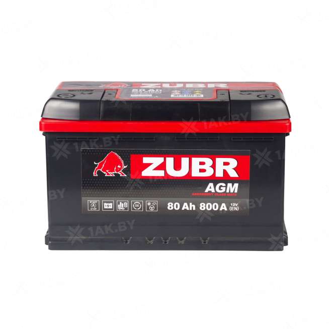 Аккумулятор ZUBR (80 Ah) 800 A, 12 V Обратная, R+ L4 1014245 0