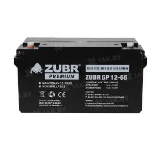 Аккумулятор ZUBR для ИБП, детского электромобиля, эхолота (65 Ah,12 V) AGM 350x166x175 21 кг 4