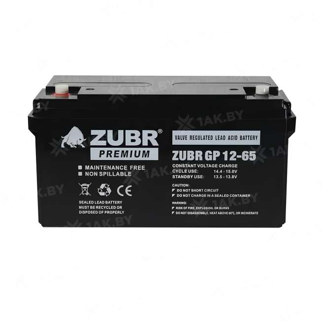 Аккумулятор ZUBR для ИБП, детского электромобиля, эхолота (65 Ah,12 V) AGM 350x166x175 21 кг 4