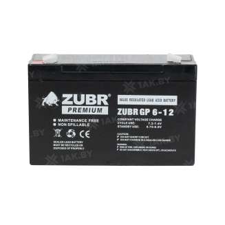 Аккумулятор ZUBR для ИБП, детского электромобиля, эхолота (12 Ah,6 V) AGM 151x50x94/100 1.75 кг 4
