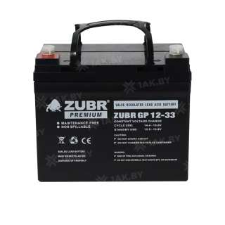 Аккумулятор ZUBR для ИБП, детского электромобиля, эхолота (33 Ah,12 V) AGM 195х130х167 10 кг