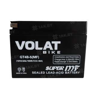 Аккумулятор для мотоцикла ZUBR (2.5 Ah) 40 A, 12 V Обратная, R+ GT4B-5 GT4B-5 (MF) Аккумулятор для мотоцикла ZUBR (2.5 Ah) 40 A, 12 V Обратная, R+ GT4B-5 GT4B-5 (MF)