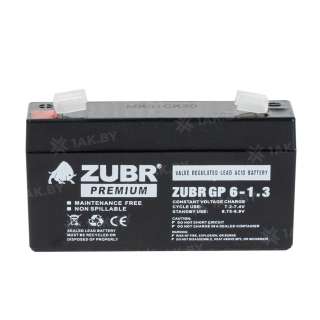 Аккумулятор ZUBR для ИБП, детского электромобиля, эхолота (1.3 Ah,6 V) AGM 98x25x53/56 0.3 кг