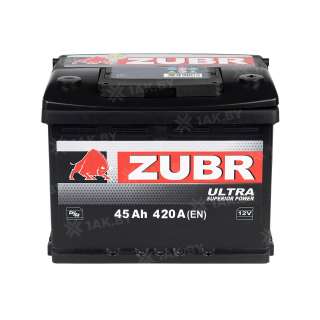 Аккумулятор ZUBR (45 Ah) 420 A, 12 V Обратная, R+ LB1 ZU450S