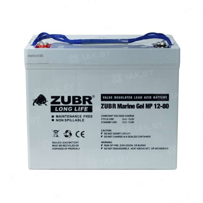Аккумулятор ZUBR (80 Ah,12 V) GEL 260х168х210 мм 1