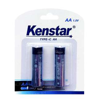 Аккумуляторы литий-ионные KenStar AA Li-ion 2100 mWh (1800 mAh) с разъемом зарядки Type-C BL-2 (блистер 2 шт.) Аккумуляторы литий-ионные KenStar AA Li-ion 2100 mWh (1800 mAh) с разъемом зарядки Type-C BL-2 (блистер 2 шт.)