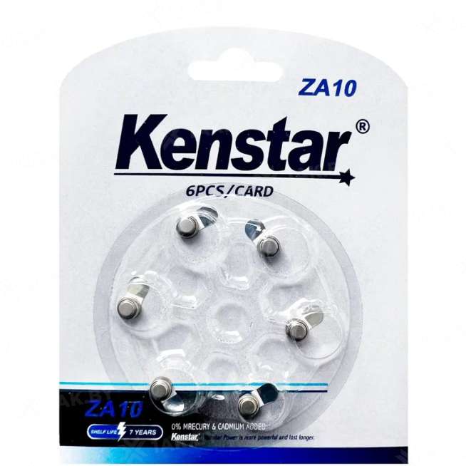 Алкалиновые батареи KenStar ZA10 BL-6, Zinc Air (блистер 6 шт.) 0