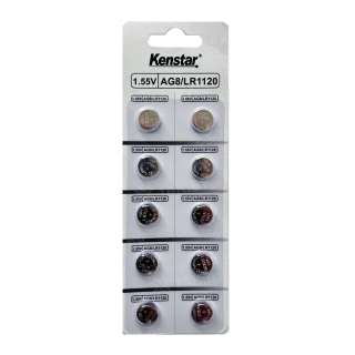 Алкалиновые батареи KenStar G8/LR1120/LR55/391A/191, 1.55V, BL-10 (блистер 10 шт.) Алкалиновые батареи KenStar G8/LR1120/LR55/391A/191, 1.55V, BL-10 (блистер 10 шт.)