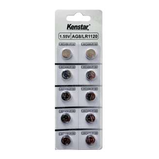 Алкалиновые батареи KenStar G8/LR1120/LR55/391A/191, 1.55V, BL-10 (блистер 10 шт.) 0