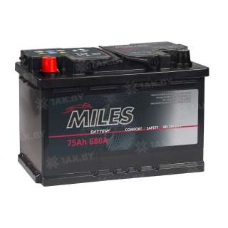 Аккумулятор MILES (75 Ah) 680 A, 12 V Прямая, L+ L3 MIL751E