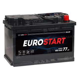 Аккумулятор EUROSTART (77 Ah) 580 А, 12 V Обратная, R+ L3 00032821 Аккумулятор EUROSTART (77 Ah) 580 А, 12 V Обратная, R+ L3 00032821