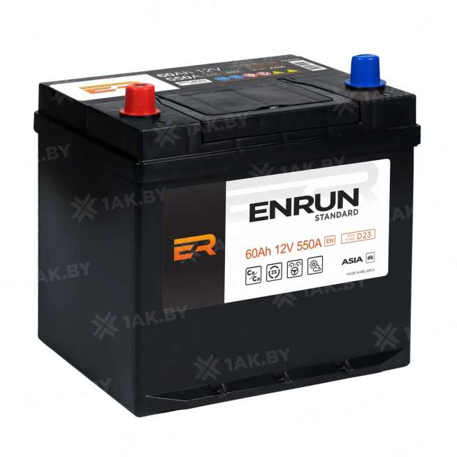 Аккумулятор ENRUN (60 Ah) 550 A, 12 V Прямая, L+ D23 EN601JS 0