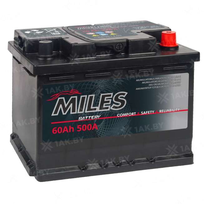 Аккумулятор MILES (60 Ah) 500 A, 12 V Обратная, R+ L2 MIL600E 0