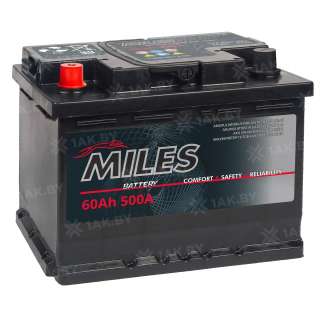 Аккумулятор MILES (60 Ah) 520 A, 12 V Прямая, L+ L2 MIL601SUE Аккумулятор MILES (60 Ah) 520 A, 12 V Прямая, L+ L2 MIL601SUE