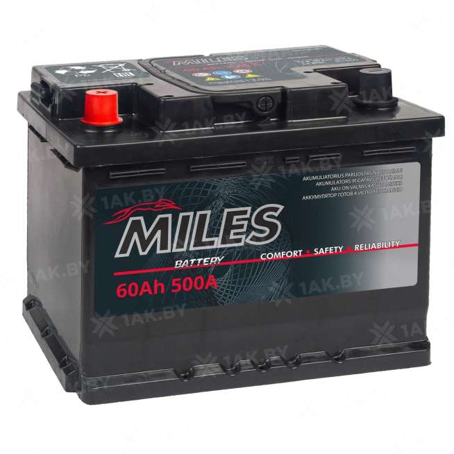 Аккумулятор MILES (60 Ah) 520 A, 12 V Прямая, L+ L2 MIL601SUE 0