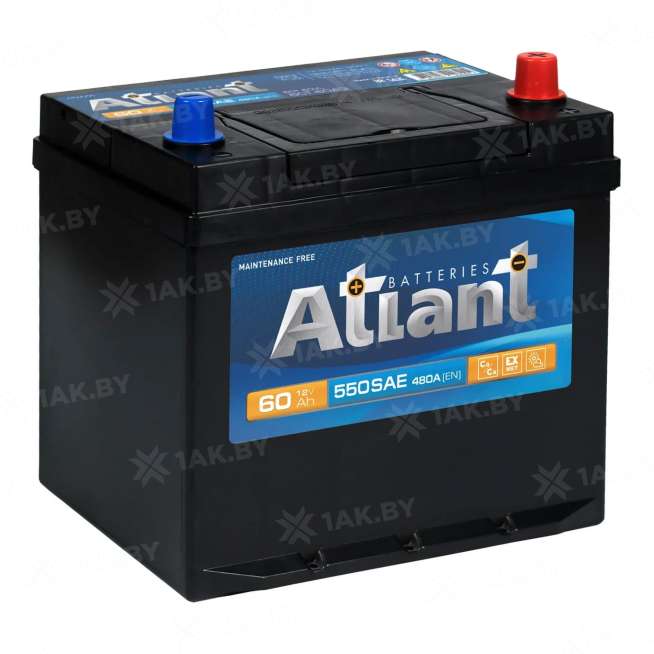 Аккумулятор ATLANT (60 Ah) 480 A, 12 V Обратная, R+ D23 AT600JE 0