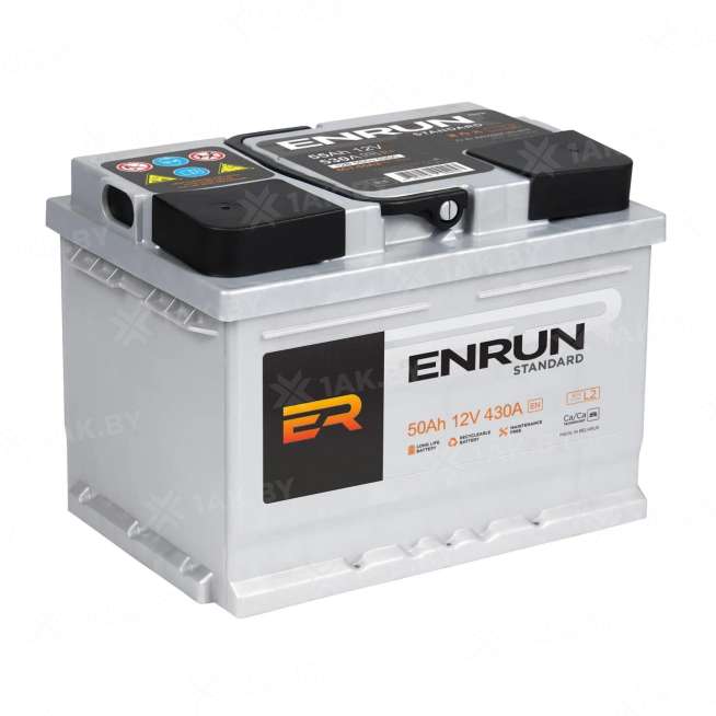 Аккумулятор ENRUN (50 Ah) 430 A, 12 V Прямая, L+ B24 EN501JP 0