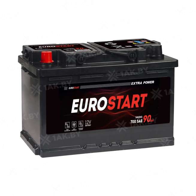 Аккумулятор EUROSTART (90 Ah) 700 A, 12 V Прямая, L+ L5 6СТ-90N 0