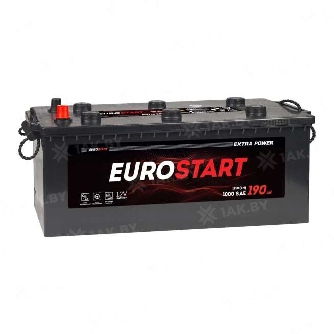 Аккумулятор EUROSTART (190 Ah) 1150 A, 12 V Обратная, R+ D5 EURTF1904E 0