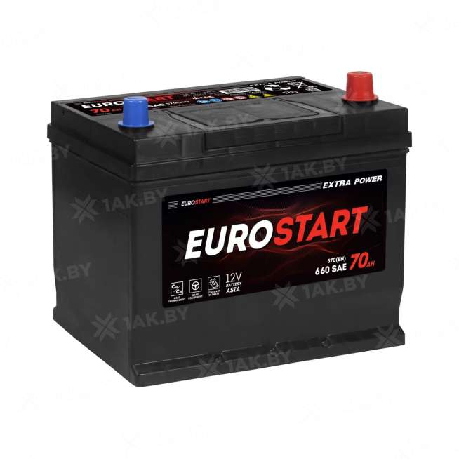 Аккумулятор EUROSTART (70 Ah) 660 A, 12 V Обратная, R+ L3 EU700E 0