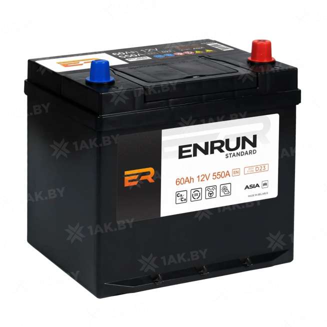 Аккумулятор ENRUN (60 Ah) 550 A, 12 V Обратная, R+ D23 EN600JS 0