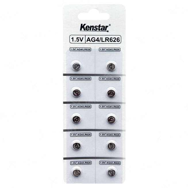 Алкалиновые батареи KenStar G4/LR626/LR66/377A/177, 1.5V  BL-10 (блистер 10 шт.) 0