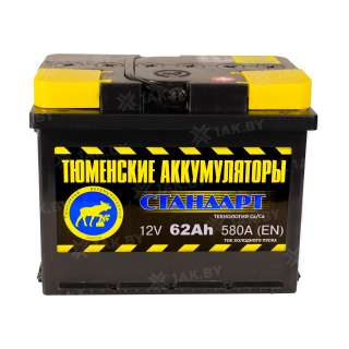 Аккумулятор ТЮМЕНЬ (62 Ah) 580 А, 12 V Обратная, R+ L2 TNS62.0