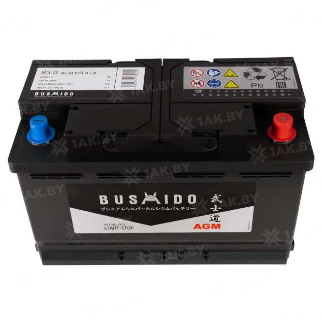 Аккумулятор BUSHIDO (85 Ah) 850 A, 12 V Обратная, R+ L4 0129299 1