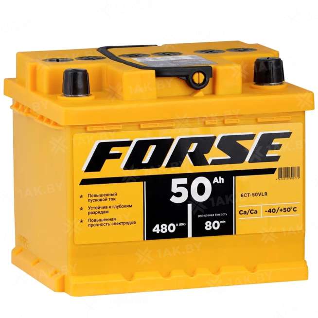 Аккумулятор FORSE (50 Ah) 480 A, 12 V Обратная, R+ LB1 550106050 0