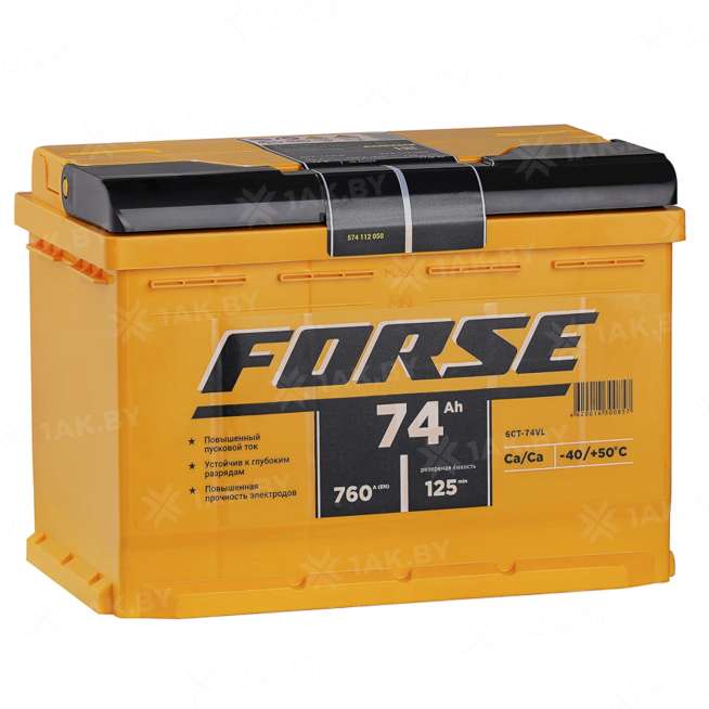 Аккумулятор FORSE (74 Ah) 760 A, 12 V Прямая, L+ L3 П240036 0