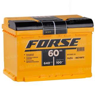 Аккумулятор FORSE (60 Ah) 640 A, 12 V Прямая, L+ LB2 П240428 Аккумулятор FORSE (60 Ah) 640 A, 12 V Прямая, L+ LB2 П240428