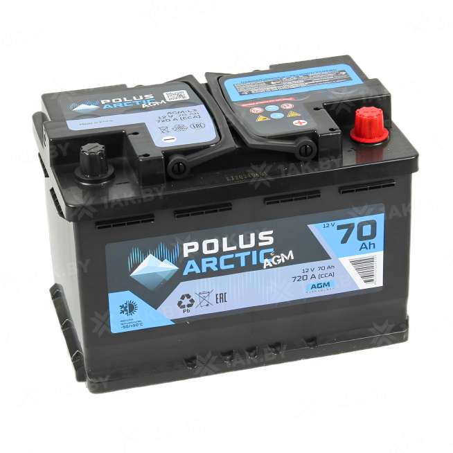 Аккумулятор POLUS (70 Ah) 720 A, 12 V Обратная, R+ L3 PA70.070AGM 0