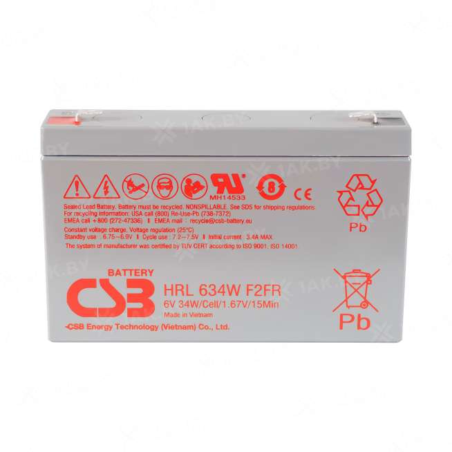 Аккумулятор для ИБП CSB (9 Ah) , 6 V  HRL634WF2FR 2