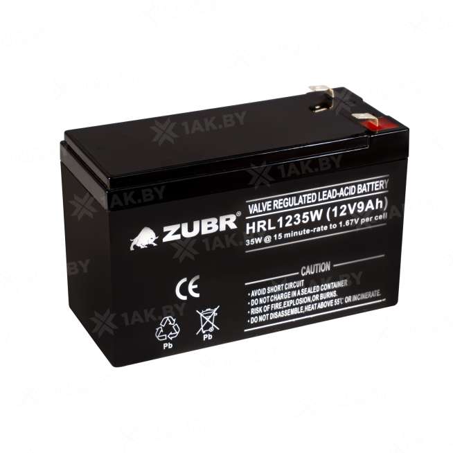 Аккумулятор ZUBR для ИБП, детского электромобиля, эхолота (9 Ah,12 V) AGM 151х65х94/100 2.73 кг 5