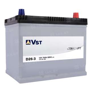 Аккумулятор VST (75 Ah) 680 A, 12 V Обратная, R+ D26 575301068 Аккумулятор VST (75 Ah) 680 A, 12 V Обратная, R+ D26 575301068