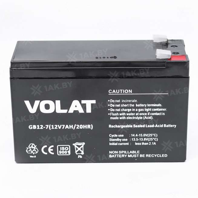 Аккумулятор VOLAT для ИБП, детского электромобиля, эхолота (7.5 Ah,12 V) AGM 150x65x100 2.25 кг 0