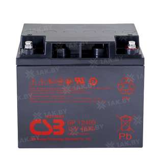 Аккумулятор CSB для ИБП, детского электромобиля, эхолота (40 Ah,12 V) AGM 197х165х170 12.92 кг Аккумулятор CSB для ИБП, детского электромобиля, эхолота (40 Ah,12 V) AGM 197х165х170 12.92 кг