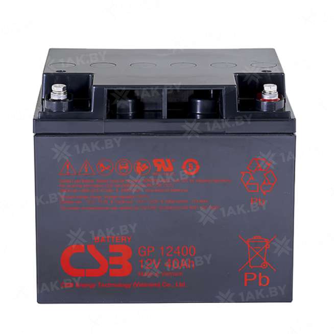 Аккумулятор CSB для ИБП, детского электромобиля, эхолота (40 Ah,12 V) AGM 197х165х170 12.92 кг 0
