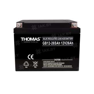 Аккумулятор THOMAS для ИБП, детского электромобиля, эхолота (26 Ah,12 V) AGM 166x175x125 6 кг 0