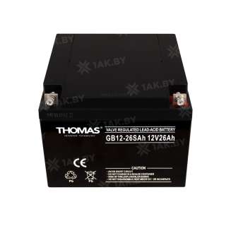 Аккумулятор THOMAS для ИБП, детского электромобиля, эхолота (26 Ah,12 V) AGM 166x175x125 6 кг 1